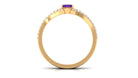 Natural 1.4 Carat Emerald Cut Amethyst Diamond Wedding Ring Set AAA - Rosec Jewels