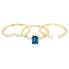4X6mm Emerald Cut London Blue Topaz Curved Wedding Ring Set with Certificate AAA - Rosec Jewels