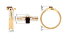 Rosec Jewels-Natural Emerald Cut Garnet Diamond Wedding Bridal Ring Set of 3