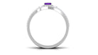 Natural 1.4 Carat Emerald Cut Amethyst Diamond 3 Piece Bridal Ring Set AAA - Rosec Jewels