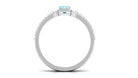 Natural 0.6 Carat Aquamarine and Diamond Emerald Cut Bridal Ring Set AAA - Rosec Jewels