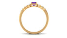 1.4 Carat Emerald Cut Amethyst Engagement Ring with Diamond Enhancer AAA - Rosec Jewels