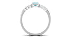 Solitaire 4X6MM Aquamarine and Diamond Emerald Cut Stackable Ring Set AAA - Rosec Jewels