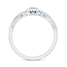 4X6mm Emerald Cut London Blue Topaz Engagement Ring with Beaded Details AAA - Rosec Jewels