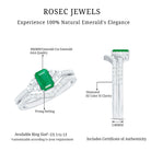 Genuine Emerald Cut Emerald Diamond Bridal Ring Set of 2 AAA - Rosec Jewels