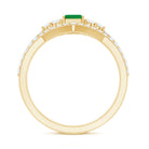 Genuine Emerald Cut Emerald Diamond Bridal Ring Set of 2 AAA - Rosec Jewels