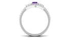 Genuine 1.4 Carat Emerald Cut Amethyst Wedding Ring Set with Diamond AAA - Rosec Jewels