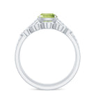 Certified Real 2 Carat Cushion Cut Peridot Engagement Ring with Diamond Enhancer AAA - Rosec Jewels