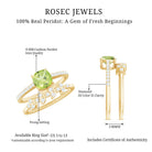 Certified Real 2 Carat Cushion Cut Peridot Engagement Ring with Diamond Enhancer AAA - Rosec Jewels