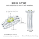 East West Style Peridot 3 Piece Bridal Ring Set with Diamond AAA - Rosec Jewels