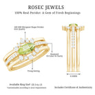 East West Style Peridot 3 Piece Bridal Ring Set with Diamond AAA - Rosec Jewels