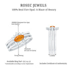 Rosec Jewels-Marquise Shape Fire Opal Ring Set with Diamond