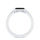 Natural Marquise Black Spinel Diamond 3 Piece Bridal Ring Set AAA - Rosec Jewels