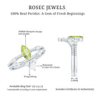 Natural Peridot Marquise Engagement Ring With Wedding Band AAA - Rosec Jewels