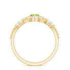 Natural Peridot Marquise Engagement Ring With Wedding Band AAA - Rosec Jewels