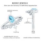 Vintage Looking Aquamarine and Diamond Teardrop Wedding Ring Set for Women AAA - Rosec Jewels