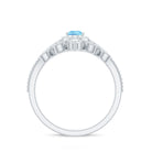 Vintage Looking Aquamarine and Diamond Teardrop Wedding Ring Set for Women AAA - Rosec Jewels
