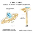 Vintage Looking Aquamarine and Diamond Teardrop Wedding Ring Set for Women AAA - Rosec Jewels