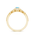 Vintage Looking Aquamarine and Diamond Teardrop Wedding Ring Set for Women AAA - Rosec Jewels