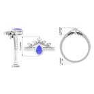 Rosec Jewels-Vintage Looking Tanzanite Diamond Wedding Bridal Ring Set of 2