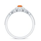 Rosec Jewels-Vintage Inspired Fire Opal Teardrop Wedding Ring Set with Diamond