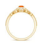 Rosec Jewels-Vintage Inspired Fire Opal Teardrop Wedding Ring Set with Diamond