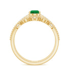 Vintage Style Emerald Diamond Wedding Bridal Ring Set AAA - Rosec Jewels