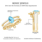 1 Carat Aquamarine and Diamond Teardrop Engagement Ring with Enhancer AAA - Rosec Jewels