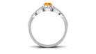 Rosec Jewels-Pear Cut Fire Opal and Diamond Vintage Engagement Ring with Wedding Band Set