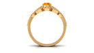 Rosec Jewels-Pear Cut Fire Opal and Diamond Vintage Engagement Ring with Wedding Band Set