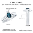Pear Shape London Blue Topaz and Diamond Trio Ring Set AAA - Rosec Jewels