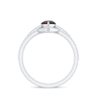 Natural Pear Shaped Garnet Diamond 3 Piece Bridal Ring Set AAA - Rosec Jewels