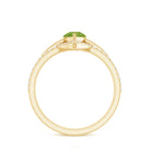 Certified Real 1 Carat Peridot Trio Wedding Ring Set with Moissanite AAA - Rosec Jewels