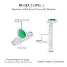 Natural Emerald Diamond Teardrop Engagement Ring and Wedding Band Set AAA - Rosec Jewels