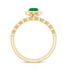 Natural Emerald Diamond Teardrop Engagement Ring and Wedding Band Set AAA - Rosec Jewels