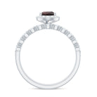 Natural 5X7mm Pear Shape Garnet Wedding Engagement Ring Set of 2 AAA - Rosec Jewels