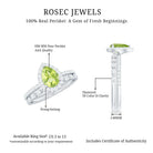 Natural 1 Carat Pear Shape Peridot Wedding Bridal Ring Set with Diamond AAA - Rosec Jewels