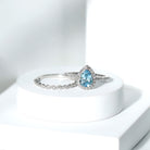 Genuine 1 Carat Aquamarine Bridal Ring Set with Diamond AAA - Rosec Jewels