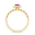Teardrop Pink tourmaline Bridal Ring Set with Diamond AAA - Rosec Jewels