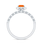 Rosec Jewels-Teardrop Fire Opal Bridal Ring Set with Diamond