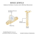 Teardrop Moonstone Bridal Ring Set with Diamond AAA - Rosec Jewels