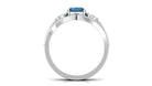 Cushion Cut London Blue Topaz Designer Wedding Ring Set with Diamond Band AAA - Rosec Jewels