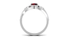 Cushion Cut Garnet and Diamond Designer Wedding Ring Set For Her AAA - Rosec Jewels