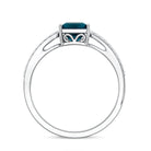 1 Carat Princess Cut London Blue Topaz Solitaire Engagement Ring For Women AAA - Rosec Jewels