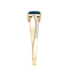 1 Carat Princess Cut London Blue Topaz Solitaire Engagement Ring For Women AAA - Rosec Jewels