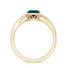 1 Carat Princess Cut London Blue Topaz Solitaire Engagement Ring For Women AAA - Rosec Jewels
