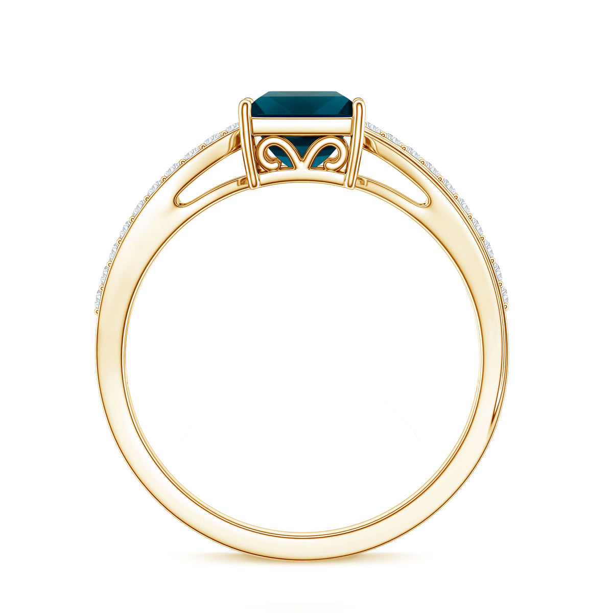 1 Carat Princess Cut London Blue Topaz Solitaire Engagement Ring For Women AAA - Rosec Jewels