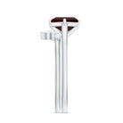 6MM Princess Cut Garnet Solitaire Bridal Ring Set with Diamonds AAA - Rosec Jewels