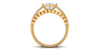 Solitaire Moonstone and Diamond Ring Set AAA - Rosec Jewels
