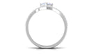 Princess Cut Moonstone and Diamond Flower Ring Set AAA - Rosec Jewels